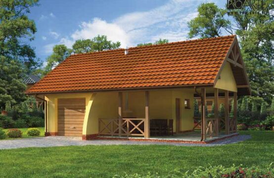 G194 garaż jednostanowiskowy z werandą i piwnicą