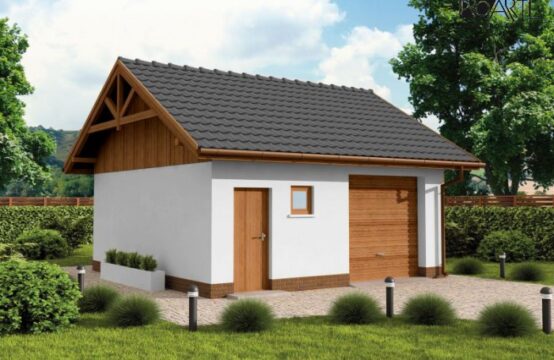 G73B garaż jednostanowiskowy z pomieszczeniem gospodarczym