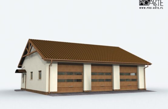 G164 szkielet drewniany garaż trzystanowiskowy