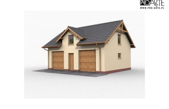 G34 garaż dwustanowiskowy z poddaszem użytkowym