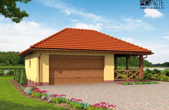 G59 garaż dwustanowiskowy z wiatą