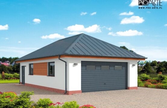 G319 garaż dwustanowiskowy z pomieszczeniem gospodarczym