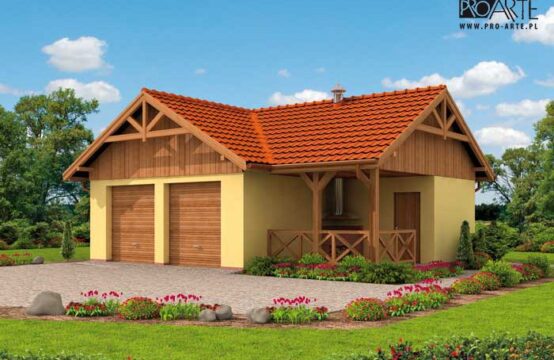 G64 garaż dwustanowiskowy z pomieszczeniem gospodarczym