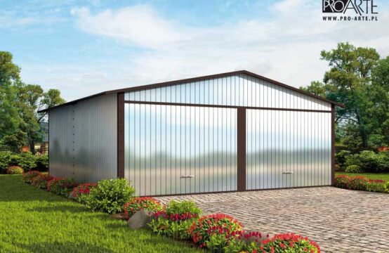 GB41 projekt garażu blaszanego dwustanowiskowego