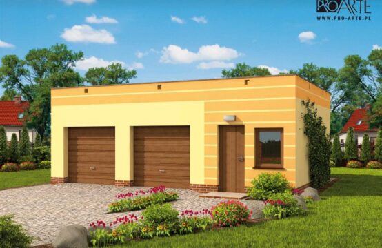 G85a garaż dwustanowiskowy z pomieszczeniem gospodarczym