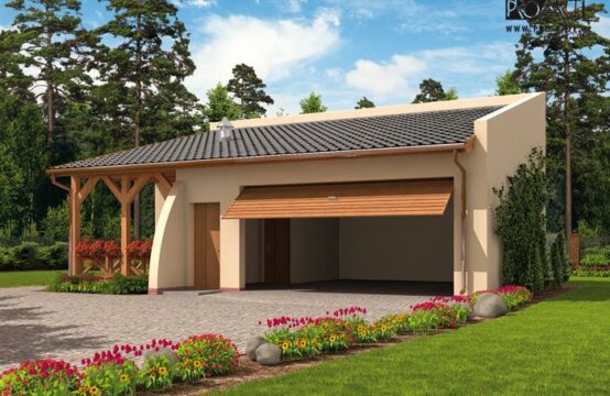 G40 garaż dwustanowiskowy z wiatą