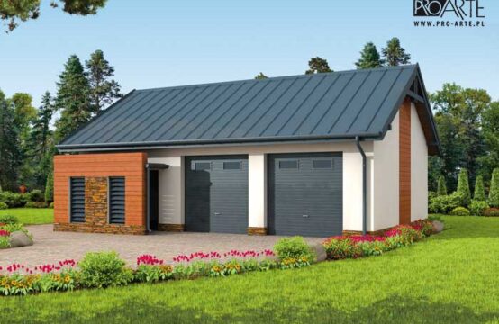 G279 garaż dwustanowiskowy z pomieszczeniem gospodarczym