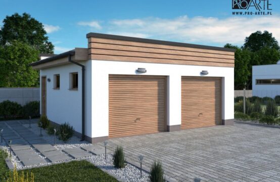 G344 garaż dwustanowiskowy do postawienia w granicy narożnikowo