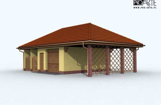 G119 garaż dwustanowiskowy z wiatą