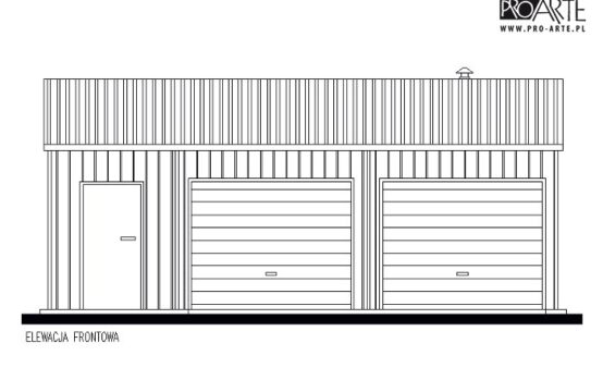 GB36 projekt garażu blaszanego dwustanowiskowego