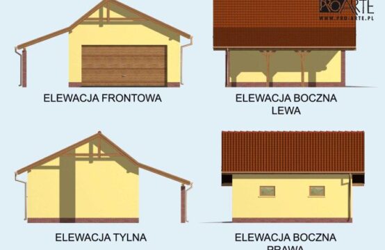 G66 garaż dwustanowiskowy z wiatą