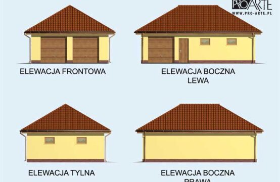 G131 garaż dwustanowiskowy z pomieszczeniem gospodarczym