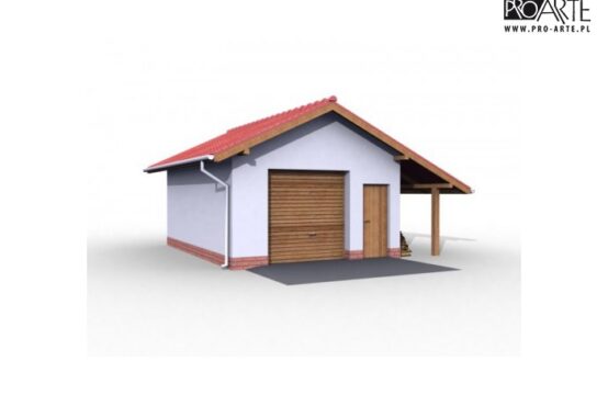 G21 garaż jednostanowiskowy z pomieszczeniem gospodarczym