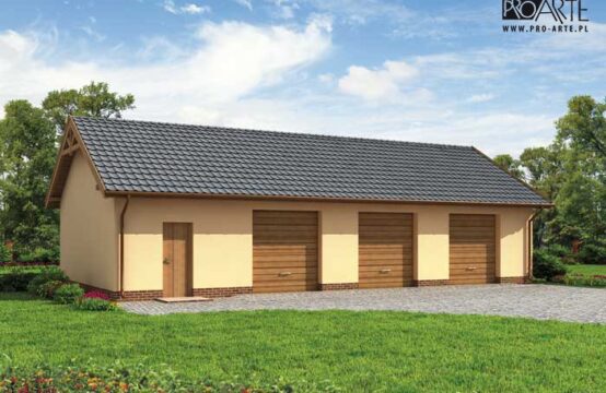 G217 garaż trzystanowiskowy z pomieszczeniami gospodarczymi