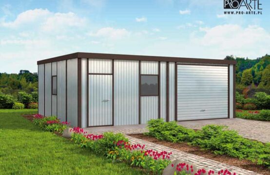 GB4 projekt garażu jednostanowiskowego z pomieszczeniem gospodarczym