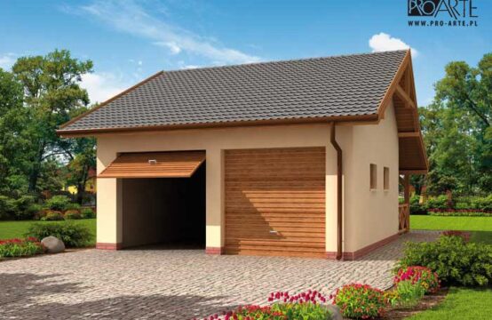 G36 garaż dwustanowiskowy z werandą