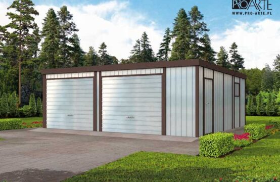GB21 projekt garażu blaszanego dwustanowiskowego