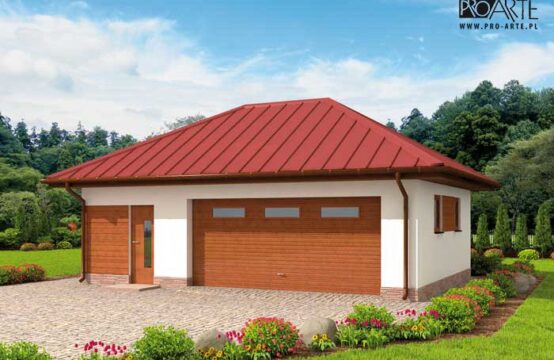 G293 garaż dwustanowiskowy z pomieszczeniem gospodarczym