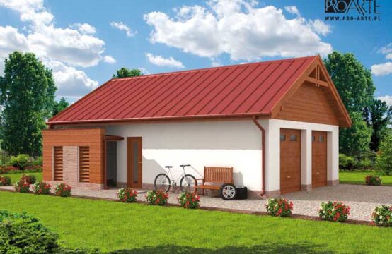 G286 garaż dwustanowiskowy z werandą